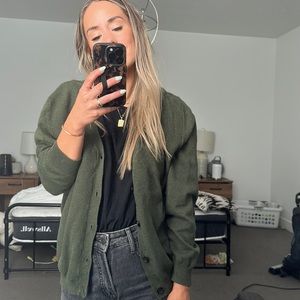 Olive green cardigan
